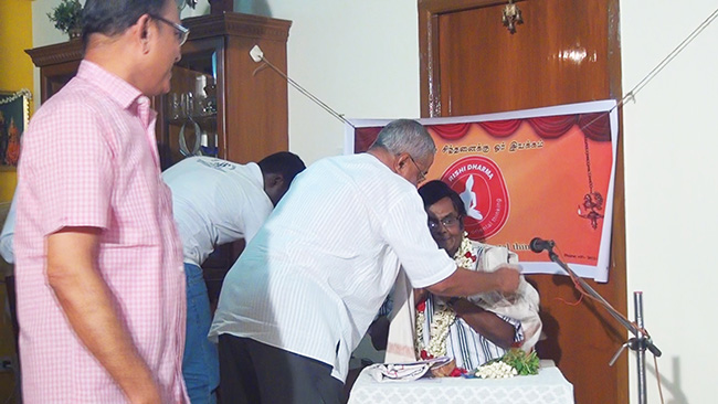D.A.Joseph honoured by Mr.Raghunath Srinivasa Vaduvoor.