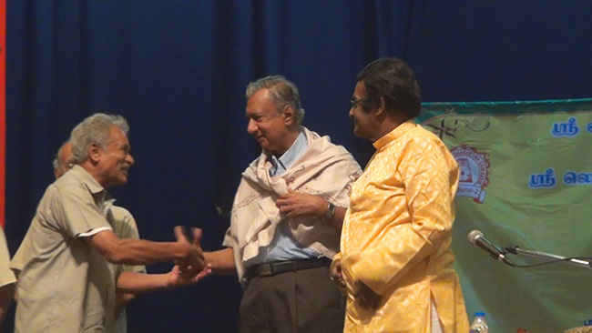 Sriman. Seshadri greets Dr. Raja Ram.